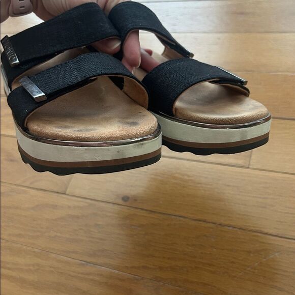 Vionic Brandie Slide Black Sandals Women Size 7.5 Double Strap Buckle Slides - Picture 12 of 12